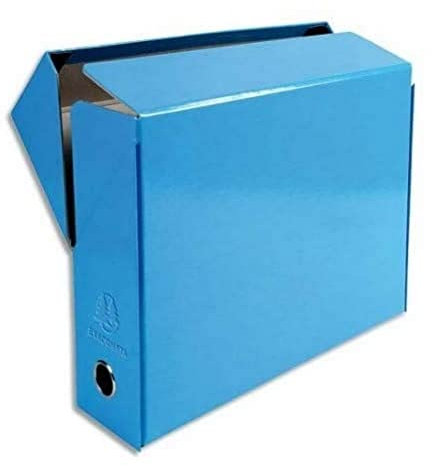 Exacompta 89927E Packung mit 5 Transferboxen Iderama aus laminiertem Karton, robust und strapazierfähig, 24 x 32 cm, Ideal für Ihre Dokumente in Format DIN A4, Rücken 90mm, türkis, 5 Stück