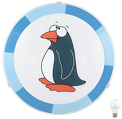 etc-shop Decken Wand Lampe Baby Spiel Zimmer Jungen Mädchen Tier Motiv Pinguin im Set inkl. LED Leuchtmittel