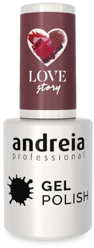 Andreia Semi-Permanent Nail Gel Polish for UV/LED Lamp - Intense Shine and 4 weeks Lasting Manicure Nail Gel Varnish - Colour 305 Pink - Shades of Grey and Purple - 10 ml
