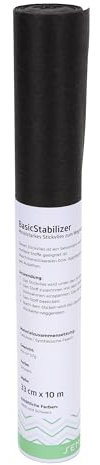 SEMPLIX BasicStabilizer - mittelstarkes Stickvlies zum Wegreißen für feine bis mittlere Stoffe (schwarz, 33 cm x 10 m)