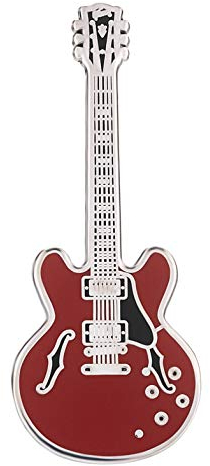Geepin Emaille-Gitarren-Anstecker | Hochwertige Gibson 335 Mini-Brosche | 52 mm | Tragbar am Rucksack, T-Shirt, an der Jacke, Krawatte etc. | In ansprechender Gitarrenkoffer-Box | Tolles Geschenk