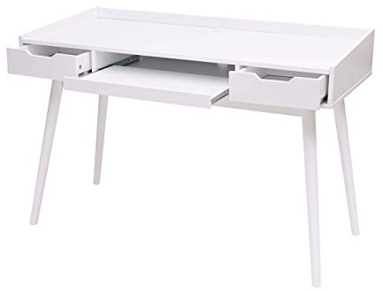 Mendler Schreibtisch HWC-A70b, Bürotisch Computertisch, MDF 120x55cm - weiß
