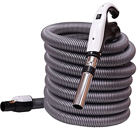 Tubo flessibile per aspirapolvere centralizzato con interruttore ON-OFF su impugnatura - Compatibile con Aertecnica Tubò, Sistem Air, Duovac, AirBlu e altri (9 metri)
