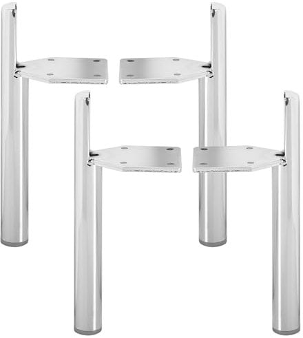 Tchosuz 6 inch / 15cm Metal Furniture Legs, Pack of 4 Mid Century Modern Side-Mounted Tapered Replacement Feet for Home DIY Projects Sofa Couch Ottoman TV Stand