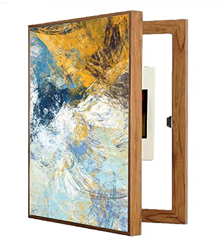 Hengqiyuan Couvercle De Compteur Électrique Décoratif Intérieur Cacher Le Compteur Couvercle Décoratif Moderne Boîte Électrique Comptoirs Couvercle Décoration Peinture 40x50cm,Wood