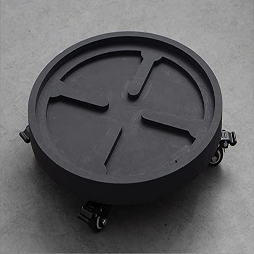 XSSS-ZC Bandeja para macetas de Cemento de imitación, Bandeja móvil con Ruedas, receptáculo de Flores Redondo, Base de Maceta de Rodillo Profundo,Round Shape,ID 30CM