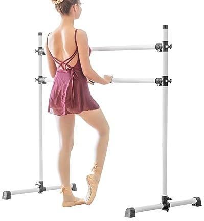 WESTMANN Ballettstange | 120x74x120 cm Weiß | Aluminium Balett Barre & Tanzstange für Zushause | freistehende & höhenverstellbare Ballettstange