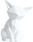FIYSON Deko Fuch Skulptur,Figuren Fox Statue Tier Arts Polyresin Geschenk Papierskulptur, 3D-Tier, geometrisches Papierhandwerk Origami Papierskulptur (Weiß,L)
