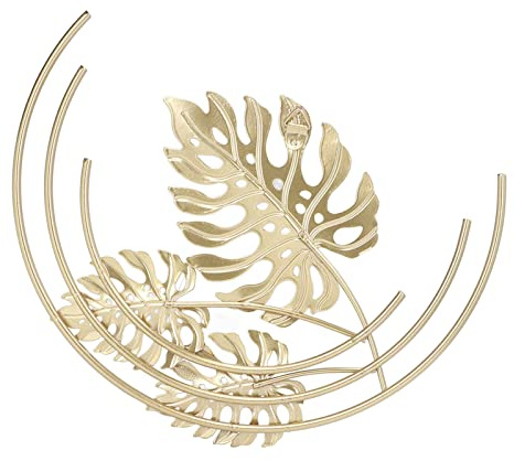 Pasamer Metal Wall Decor, Golden Iron Leaf Wall Hanging Decoration Wall Art, for Bedroom, Living Room, Study, Office, Hall, Hotel, Restaurant, Cafe, Exhibition Hall