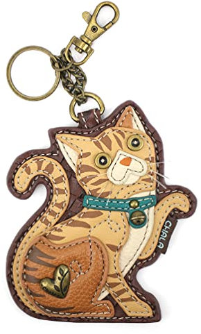 CHALA Cat Collection Damen Deko Schlüsselanhänger Münzbörse Zubehör, Mehrfarbig, Einheitsgröße, Orange getigerte Katze