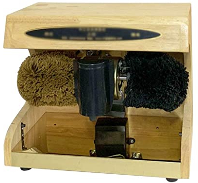 YANYUESHOP Cireuse à Chaussures électrique, cireuse à Induction Automatique en Acier Inoxydable pour dépoussiérage et Polissage, Petite cireuse à Chaussures (Naturel) (Argent)