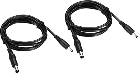 sourcing map 2 Stück Stecker DC 5.5x2.1mm auf Stecker 3.5x1.35mm Verlängerungskabel Netzteil Stecker 100cm Kabel für LED Lampe Kamera CCTV Schwarz