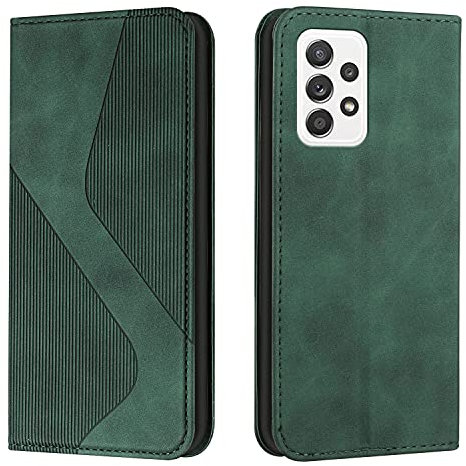 NEXCURIO Handy Hülle für Samsung Galaxy A23 / M23 5G / M13 4G Handyhülle mit Kartenfäch Klapphülle Klappbar Schutzhülle Leder Flip Wallet Case Cover Tasche Handytasche Stoßfeste - Grün