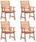 Gecheer Gartenstühle Klappstuhl Holzstuhl Stuhl Hochlehner 4 STK. Massivholz Akazie 56 x 62 x 92 cm