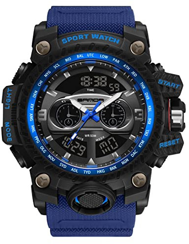 RORIOS Orologio Digitale Militare per Uomo con Sveglia - Sportivo, Impermeabile, Analogico da Polso