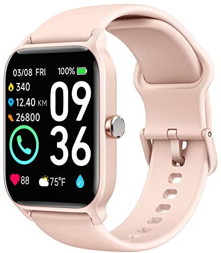 Montre Connectée (Émettre et Répondre Appels), 1,8 Smartwatch avec Alexa Intégré, Montre Intelligente Femme/Homme avec Fréquence Cardiaque/Sommeil/SpO2, Tracker avec 100+ Modes Sportifs, Étanche IP68
