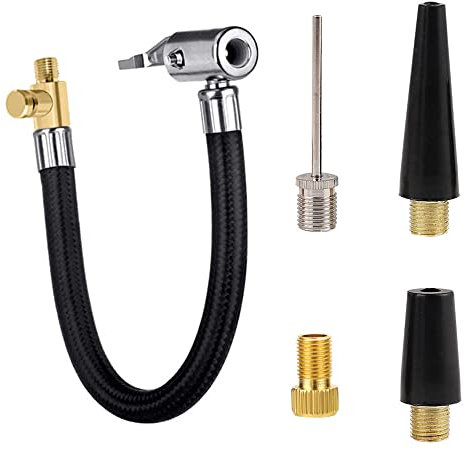 Jiuxuerim Tyre Pump Hose Car Tire Hoses Inflator Connector Push on Inflator Pump Hose Adapter with Valve Adaptors for Bicycle Motorcycle Car (20cm/7.8inch)