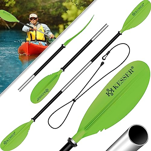 KESSER® Paddle Doppelpaddel - 4-teilig für Kanu Kayak SUP Stand-Up Paddling Board Stechpaddel, 228cm Aluminum Perfekt für Schlauchboot, Stand Up Paddel Inkl. Sicherheitsschnur, Hülle, Surfboard Boot