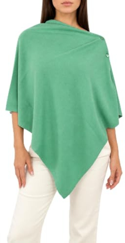 Win's Blandad kashmir damponcho – tillverkad i Italien, äppelgrön, one size