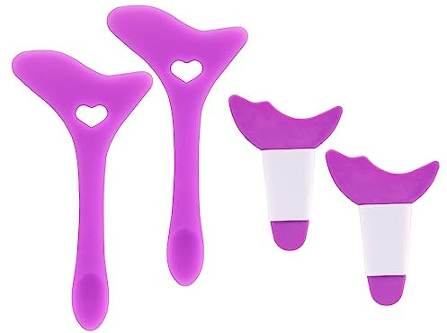 4pcs Pochoirs pour Eye Liner, Multifonction Pochoir Fard a Paupiere en Silicone Pochoir Eyeliner Yeux Réutilisable pour Eye-Liner Cils Fard à Paupières Rouge à Lèvres (Violet)