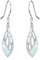 MEDWISE Blätter Ohrringe Damen 925 Sterling Silber Blatt Ohrringe Opal Tropfen Ohrringe Ohrhänger Schmuck Geschenk für Mädchen Damen Mutter Ehefrau Frauen Kinder Weihnachten Geburtstags