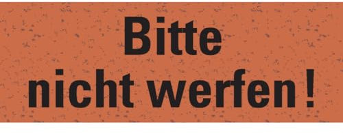 Dreifke® Aufkleber I Warnetikett Bitte nicht werfen!, rot, Graspapier, selbstklebend, 147x50mm, 6 Stück
