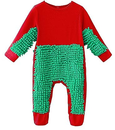 LOIJMK Jumpups Niños Niñas Romántico Bebé Recién Nacido Sólido Onesie Mop Gatear Bebé Niña Pelele y Chaqueta Polar Niños Con, Z01-verde., 6-12 meses