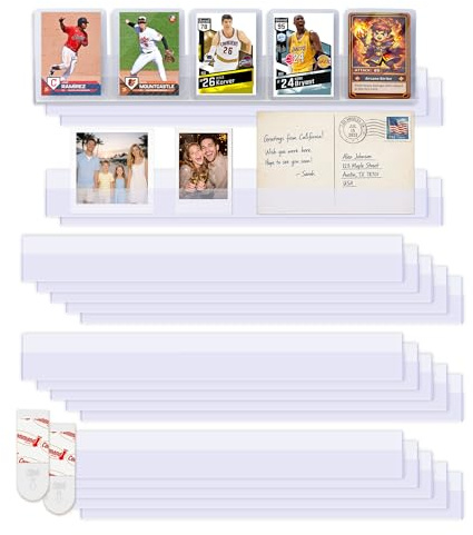 Tapeera 10er-Pack PET Wanddisplay für Karten & Trading Cards – Kartenhalter mit Schutzhülle & Toploader – Sammelkarten Wandvitrine / Karten Display für bis zu 60 Karten