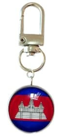 Vintage-Schlüsselanhänger Mit Kambodscha-Flagge – Ethno-Emaille-Schlüsselanhänger Mit Geometrischem Muster, Schmuck Aus Der Zeit, Souvenirgeschenk Aus Dem Land, Charm-Trend-Schlüsselhalter Für