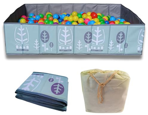 RUGUIES- Piscina de Bolas Rectangular Plegable para niños hasta 3 años- Zona de Juegos portátil- para Uso Interior y Exterior- 83x53x30cm (Bolas no Incluidas).