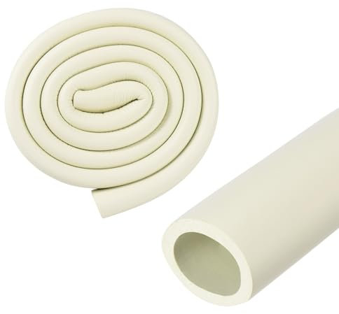 M METERXITY Rohrisolierung Schaumstoffrohr, 32mm ID 44mm OD 1m Länge, weicher flexibler Schaumstoffschlauch Rohrisolierung für Griffunterstützung/Gitarrenständer/Dachgepäckträger [Weiß]