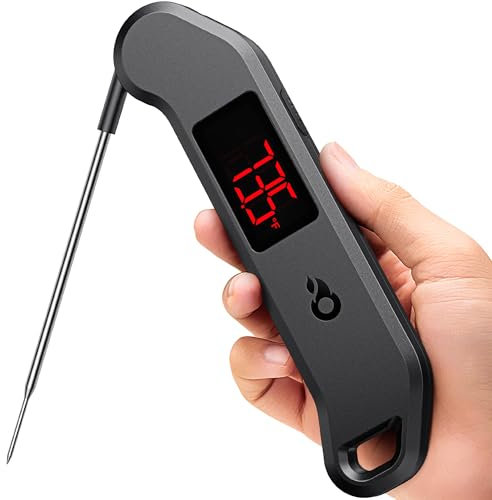 ThermoMaven Digitales Fleischthermometer – 1s Sofortanzeige Grillthermometer, NIST-zertifiziert ±0,3℃ Genau Thermometer Kochen, IP65 Wasserdicht Magnetische Bratenthermometer, BBQ Grill Ofen Küche