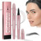 Microblading Augenbrauenstift Wasserfest, 3D Magischer Augenbrauenstift Dunkelbraun Eyebrow Pencil mit 4 Gabelspitze Applikator, Erzeugt Mühelos Natürlich Aussehende Brauen (03# Grau)