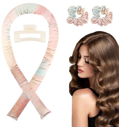 Lockenwickler ohne Hitze – Samt Hair Curler Set, rutschfest, für mittellanges bis langes Haar – Traumhafte Locken über Nacht, mühelos stylen