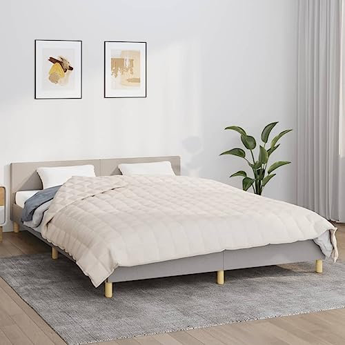 Gecheer Gewichtsdecke Therapiedecke Schwere Decke Schwere Bettdecke Heavy Weighted Blanket Hellcreme 200x220 cm 13 kg Stoff