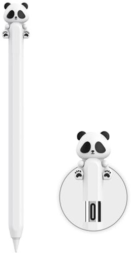NIUTRENDZ Cute Panda - Custodia in silicone per Apple Pencil (USB-C), compatibile, protettiva, facile da ricaricare