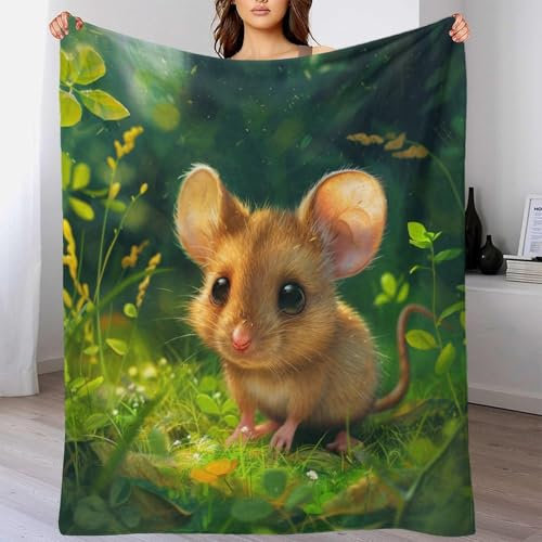 TBDUEPS Maus, Pflegeleichte, schwere Überwurfdecke für Damen und Erwachsene, personalisierte Decke für Damen als Geschenk für die Familie, Geburtstag, Hochzeit, 100 x 130 cm