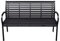 Kangqiling Gartenbank schwarz 116 cm Stahl und WPC, schwarz, 319578