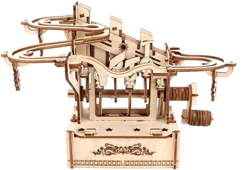 TRACYE Murmelbahn 3D Holz Puzzle,Hand Gekröpft Kugelbahn Bausatz,Mechanisches Achterbahn Bauen Spielzeug,Geschenke für Männer und Frauen