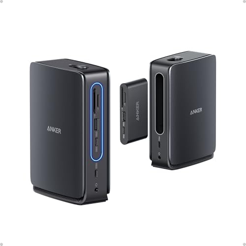 Anker Nano 13-in-1 Laptop Docking Station with Detachable 6-in-1 Hub, USB-C 3 Display Docking (2 HDMI+1 DP), 10 Gbps USB-C, 3 USB-A, Audio, SD/TF, Ethernet, 100W Max PD for Dell/Lenovo/HP Home Office