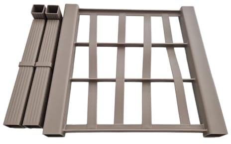 Kreher® XL Rankgitter, Spalier mit Pflanzkasten aus robustem Kunststoff. In verschiedenen Größen und Farben. Topp für Garten, Terrasse und Balkon! (Schmale Spalierrückwand in Taupe)