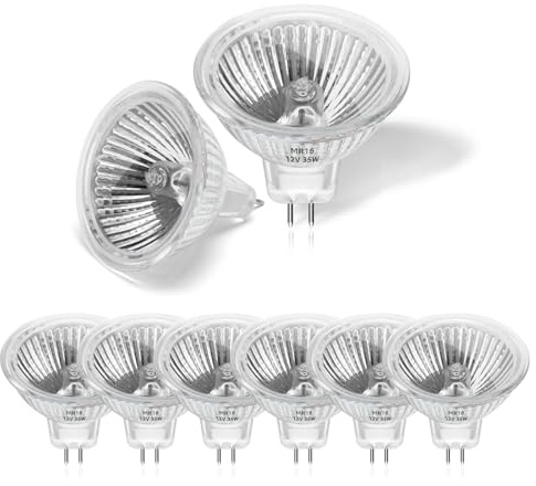 Morotty 8 Stück Leuchtmittel MR16 GU5.3 12v 35w, 420LM Halogenstrahler Warm White 2700k, 2 Pin Dimmbar Halogen Spot Glühbirnen Für Landschaftsbeleuchtung, Schienenbeleuchtung, Einbaubeleuchtung