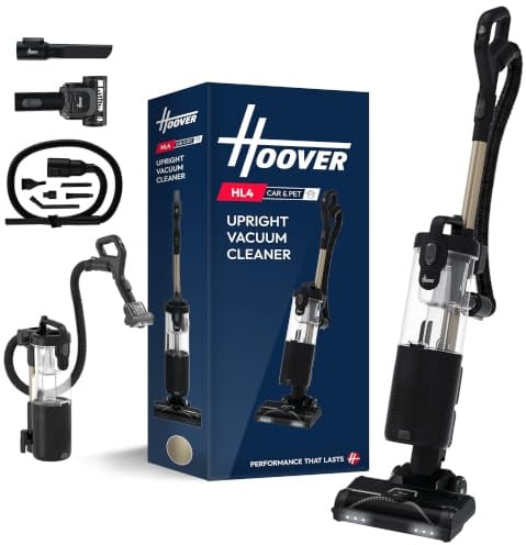 Hoover HL4 Car&Pet Upright Vacuum Cleaner 2-in-1 Lift Away, 850W [HL420PTC] | Corded Bagless 2-in-1 Vacuum Upright & Handheld, HEPA Filter, 2.5L Bin, Anti-twist Hair Wrap, Includes Pet Brush & Car Kit