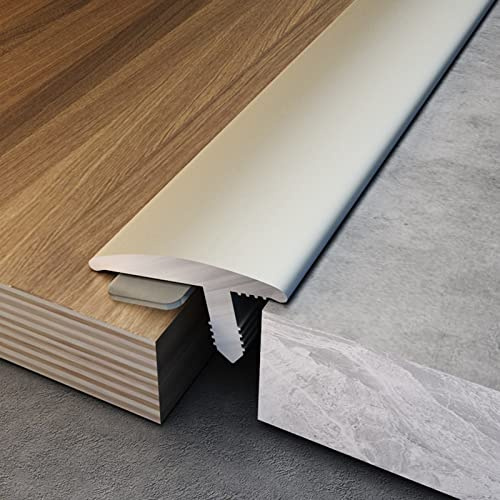 SdaryWare Profilé de Transition pour Plancher, Barre de seuil de Porte Auto-adhésive en métal, 18 mm de Large, antidérapant, pour la Transition Bois/carrelage.,Light Gold-W 15mm - L 165cm