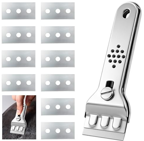 Oven & Hob Cleaning Tool with 10Pcs Non-Scratch Scraper | Cleaner Hob Scraper for Glass Hob Non Scratch, Stainless Steel Ceramic Hob and Oven Cleaning Tool, Safe Blade Scrapers