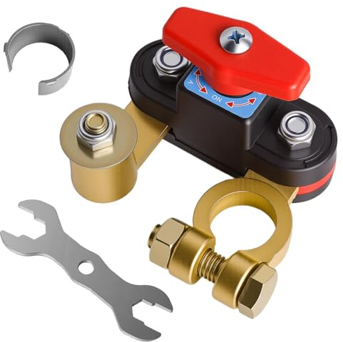 Car Battery Isolator Switch 12v-24v Adjustable Pure Copper Car Battery Power Cut-Off Switch Breaker, Smart Car Battery Disconnect Switch for Boat Rv Truck Supplies