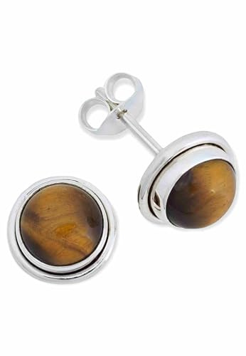 925 Silber Damen Ohrstecker | echtes Silber, verschiedene echte Steine zur Auswahl, handarbeit aus Indien, im Geschenkbeutel