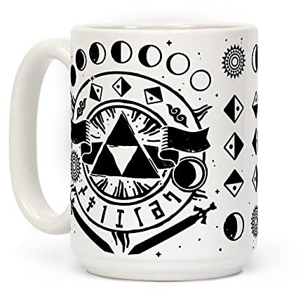 LookHUMAN Legend of Zelda Coffee Mug - Hyrule Coffee Mugs, Unique Coffee Mugs for Legends of Zelda Lovers, Double-Sided Print Ceramic Coffee Cups, Novelty Coffee Mugs for Women & Men, 15 oz
