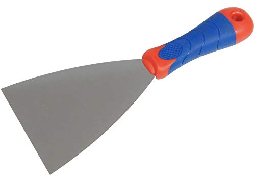 CON:P CP880300 Malerspachtel, Edelstahl, 2-Komponentengriff, Silber/Rot/Blau, 100 mm