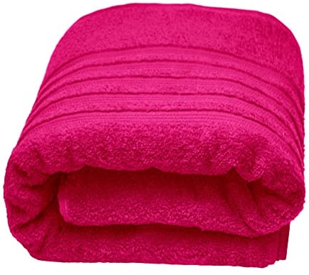 Lashuma Saunatuch Damen, Badehandtuch Rot - Rhabarber, London Wellness Frottee Liegetuch 80x220 cm